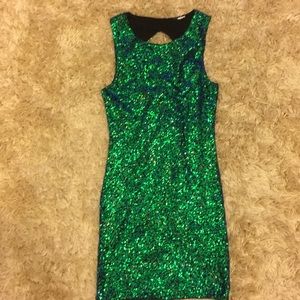 Green sequin mermaid dress